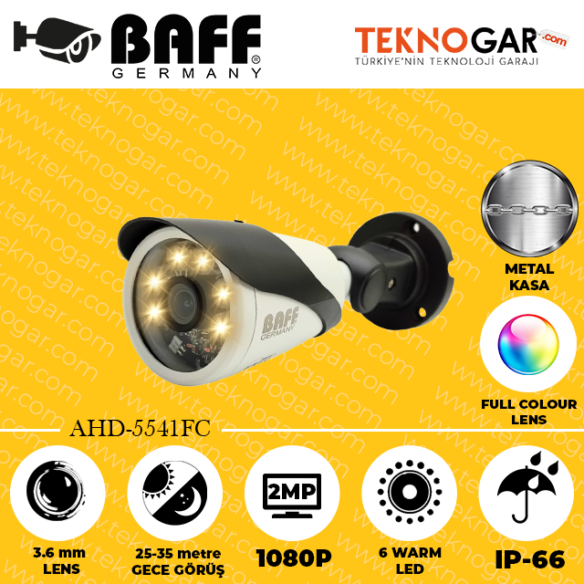 BAFF AHD-5541FC 3.6mm 5MP 6 WARM LED
