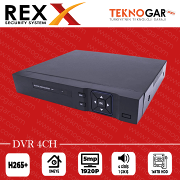 REX DVR 4CH 5MP XMEYE HYBRID H265+ VİDEO OUT