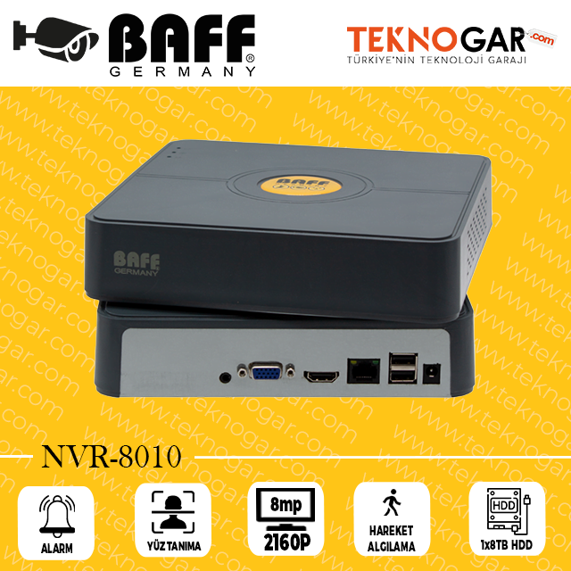 BAFF NVR-8010 10CH 8MP 4K XMEYE