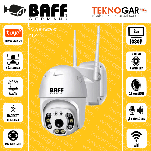 BAFF SMART-6208 WİFİ-SPEED DOME KAMERA TUYA SMART