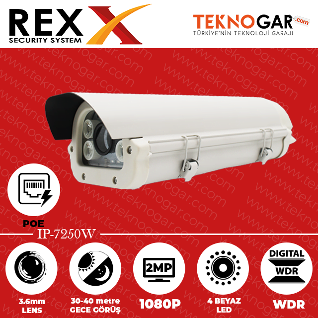 REX IP-7250W 3.6mm 2MP 4 BEYAZ LED