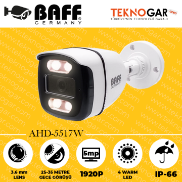 BAFF AHD-5517WM 3.6mm 5MP 4 WARM LED