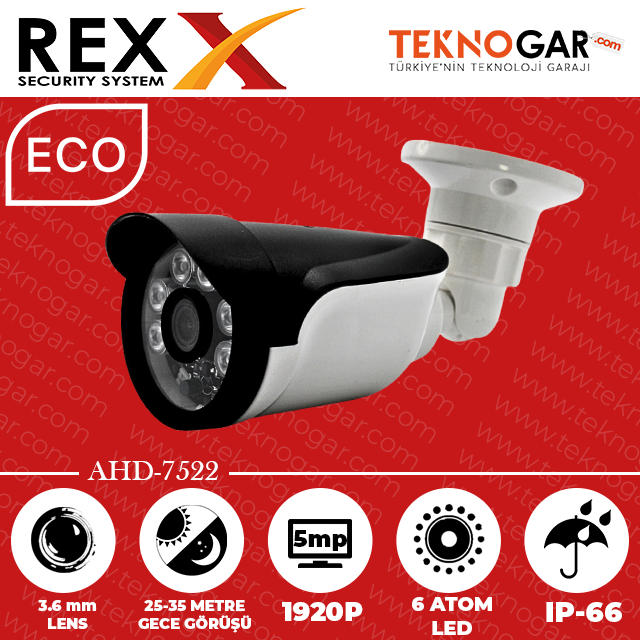 REX AHD-7522 3.6mm 5MP 6 ATOM LED