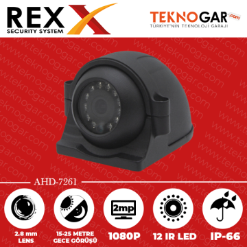 REX AHD-7261 2.8mm 2MP 12 IR LED DIŞ ARAÇ KAMERASI