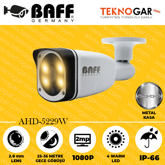 BAFF AHD-5229W 2.8mm 2MP 4 WARM LED