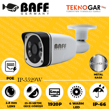 BAFF IP-5529W 2.8mm 5MP 4 WARM LED POE