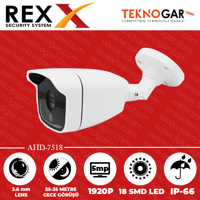 REX AHD-7518 3.6mm 5MP 18 SMD LED