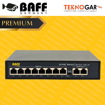 BAFF POE-08 2G AI POE SWITCH 8 PORT GIGABIT (2025 SERİSİ)