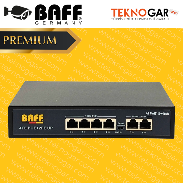 BAFF POE-042 AI 4 PORT POE SWITCH (2025 SERİSİ)