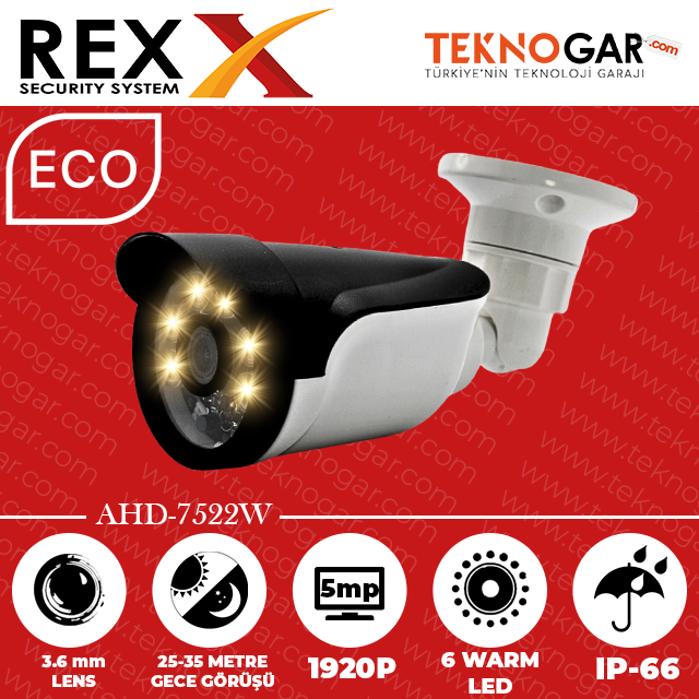 REX AHD-7522W 3.6mm 5MP 6 WARM LED