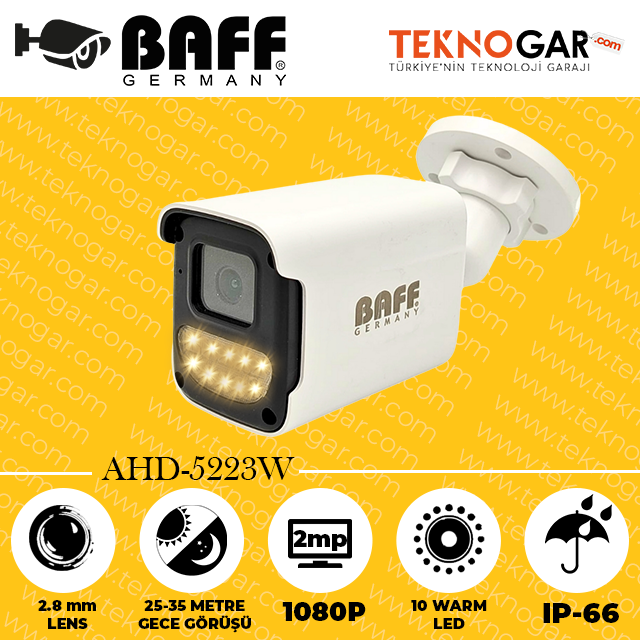BAFF AHD-5223W 2.8mm 2MP 10 WARM LED
