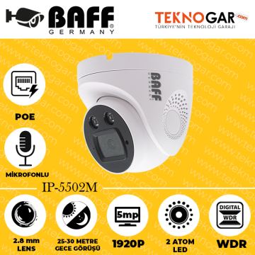 BAFF IP-5502M 2.8mm 5MP 2 ATOM LED (MİKROFONLU)