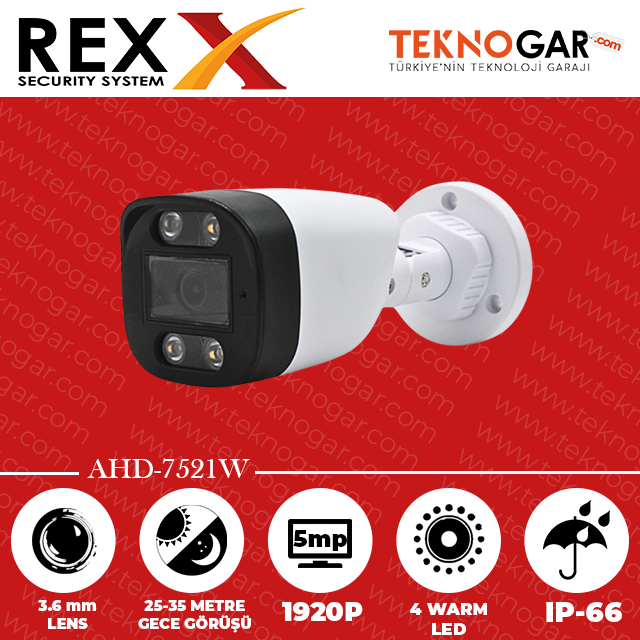 REX AHD-7521W 3.6mm 5MP 4 WARM LED