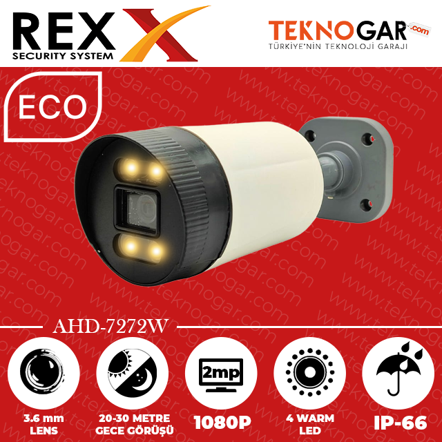 REX AHD-7272W 3.6mm 2MP 4 WARM LED