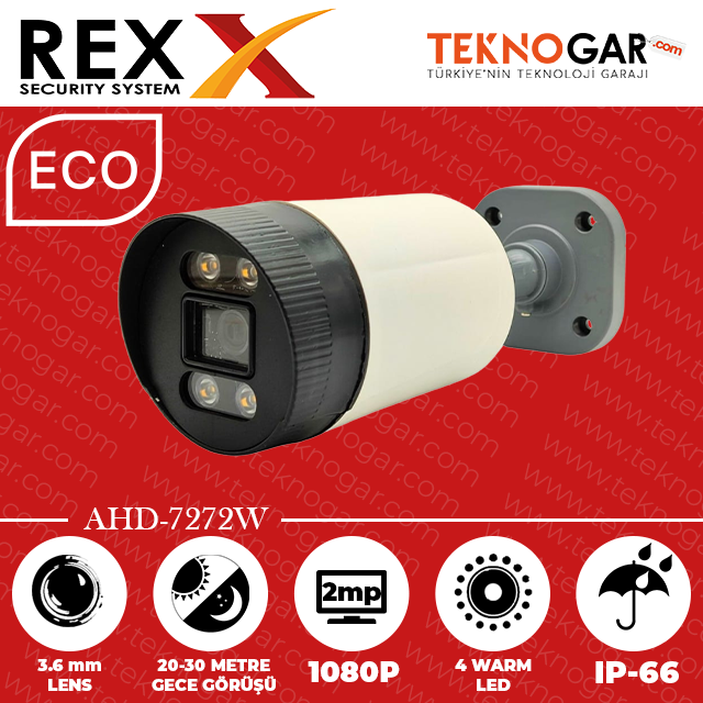 REX AHD-7272W 3.6mm 2MP 4 WARM LED