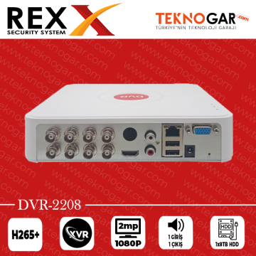 REX DVR-2208 8CH 2MP XVR HYBRID