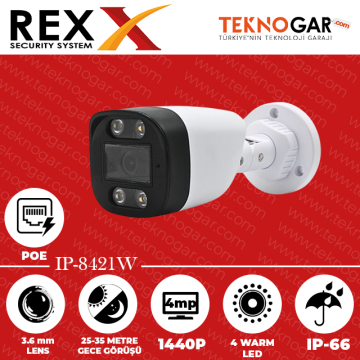 REX IP-8421W 3.6mm 2MP 4 WARM LED POE