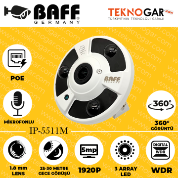 BAFF IP-5511M 1.8mm 5MP 3 ARRAY LED (MİKROFONLU)