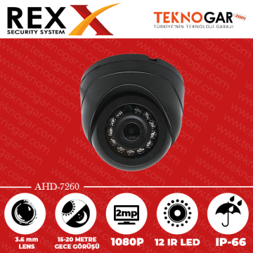 REX AHD-7260 3.6mm 2MP 12 IR LED ARAÇ KAMERASI