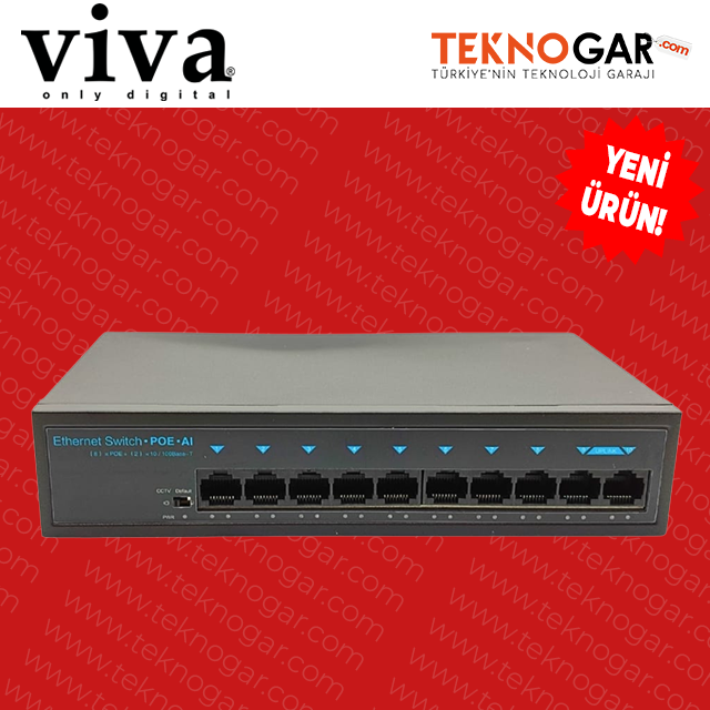 VIVA POE-128 8 PORT POE SWITCH