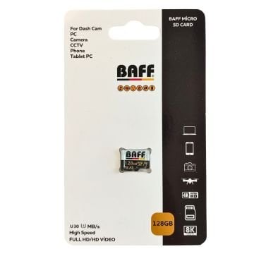 BAFF 128GB Micro SD Hafıza Kartı Video Kayıt Destekli ve Güvenlik Kamera Uyumlu