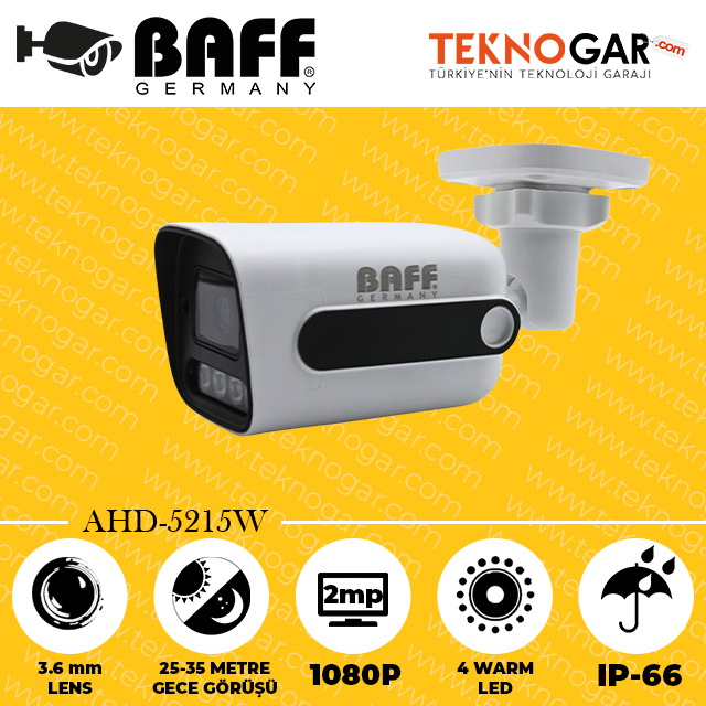 BAFF AHD-5215W 3.6mm 2MP 4 WARM LED
