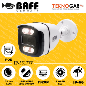 BAFF IP-5517W 3.6mm 5MP 4 WARM LED POE