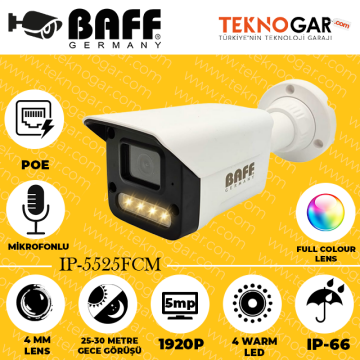 BAFF IP-5525FCM 4mm 5MP 4 WARM LED POE