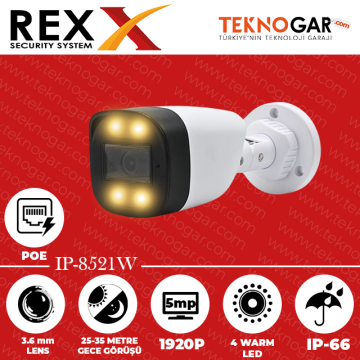 REX IP-8521W 3.6mm 5MP 4 WARM LED POE