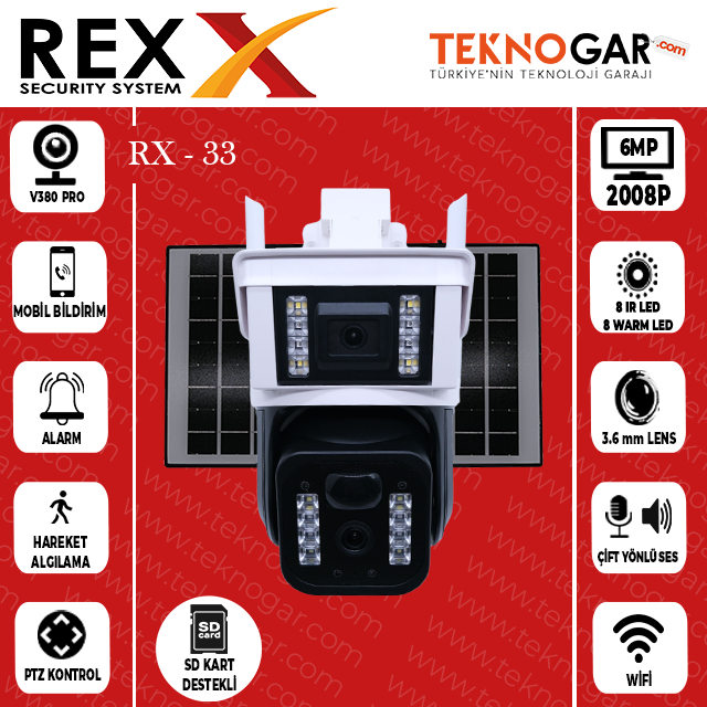 REX RX-33AI WIFI SOLAR KAMERA