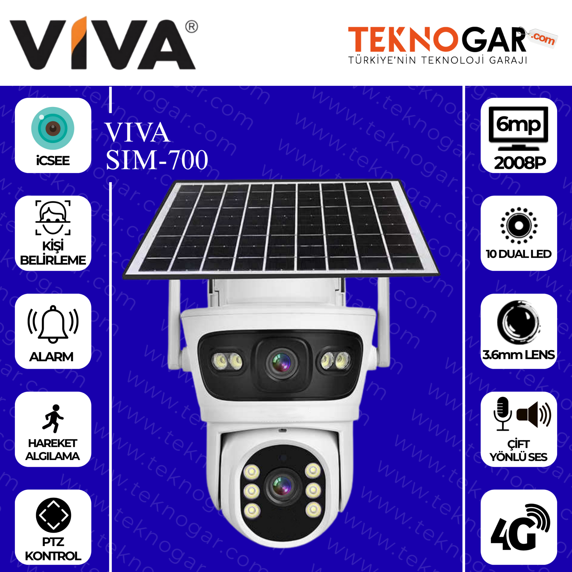 VIVA SIM-700 AOV 4G+SOLAR ICSEE DUAL KAMERA