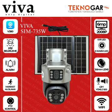 VIVA SIM-735W WIFI+SOLAR V380 DUAL KAMERA (128GB SD KART HEDİYE)