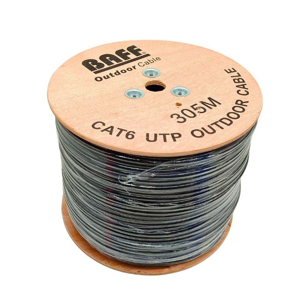 BAFF CAT6 DIŞ ORTAM KABLO 23AWG ÇİFT SARMAL 6mm 305mt