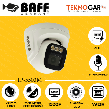 BAFF IP-5503M 2.8mm 5MP 3 WARM LED (MİKROFONLU)