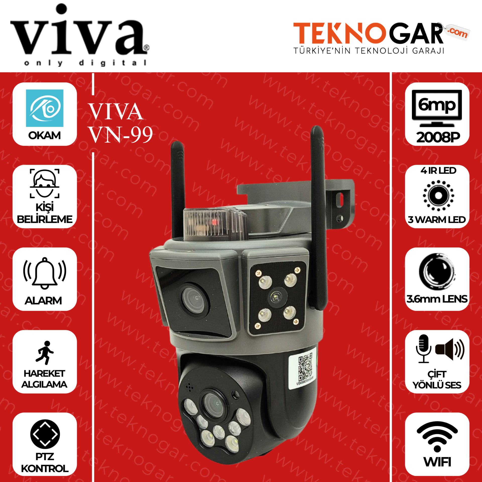 VIVA VN-99 WIFI SMART DUAL KAMERA (3 GÖRÜNTÜ)