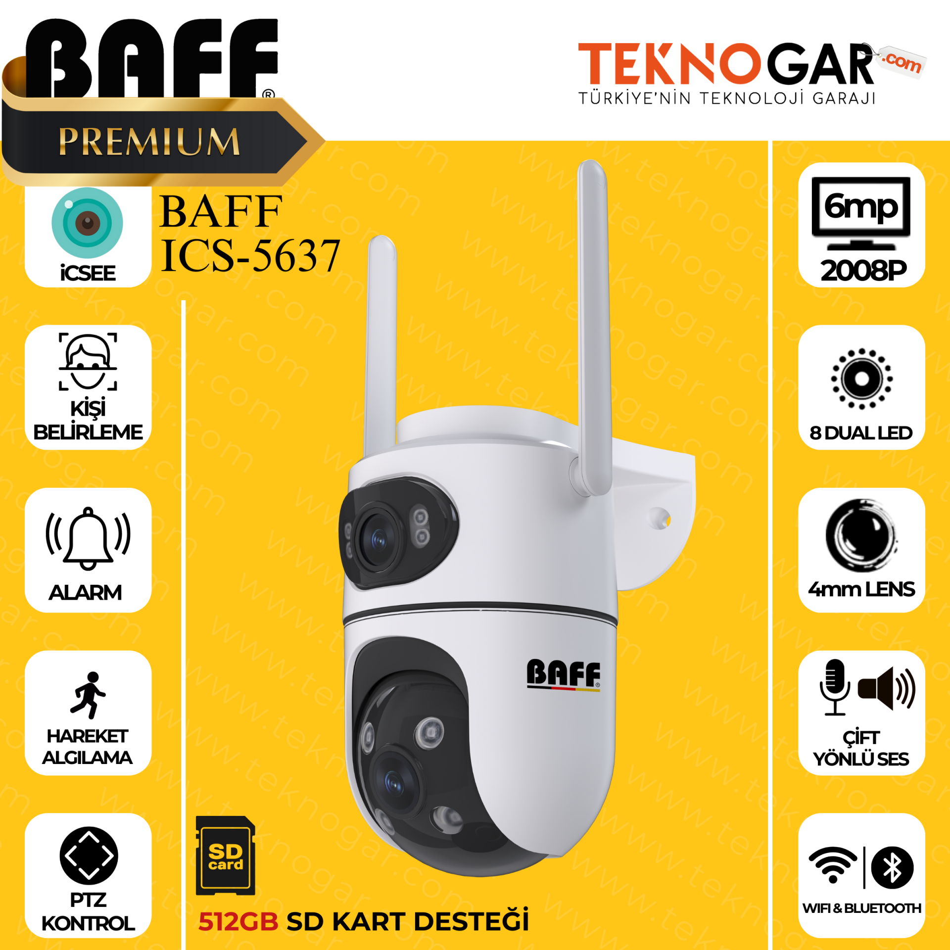 BAFF ICS-5637 2 KAMERALI 6MP AKILLI KAMERA
