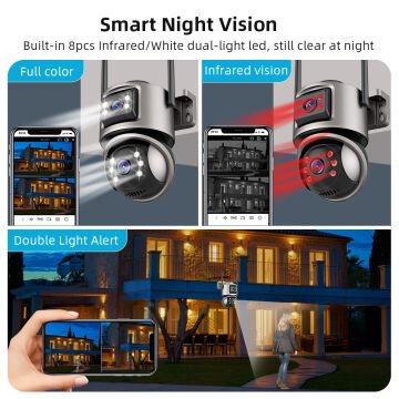 BAFF ICS-5632 6MP Çift Kameralı WiFi Akıllı Güvenlik Kamerası AI Hareket Takipli ICSee Destekli