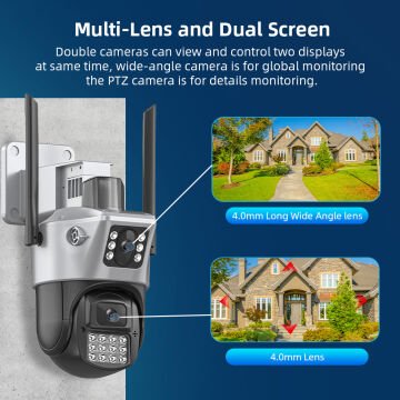 VİVA ICS-223 6MP Çift Lens WiFi Akıllı Güvenlik Kamerası AI Hareket Takipli ICSee Destekli