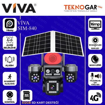 VIVA SIM-840 AOV 4G+2 SOLAR Hieasy 4 KAMERA
